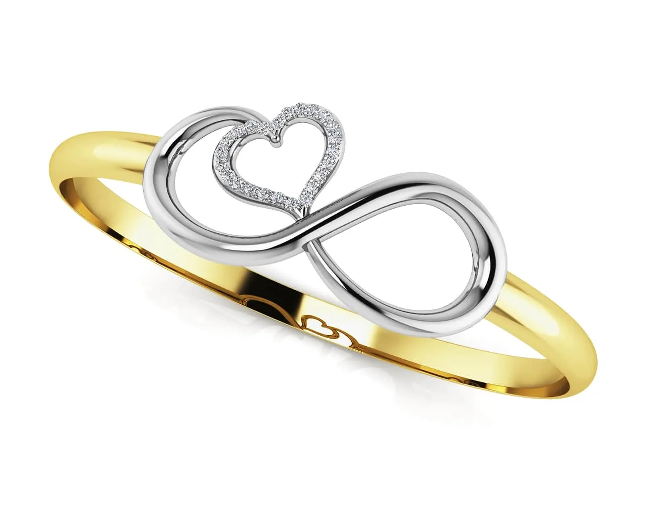 Infinite Hearts Diamond Bangle with 0.14 ct.(finished) 1mm