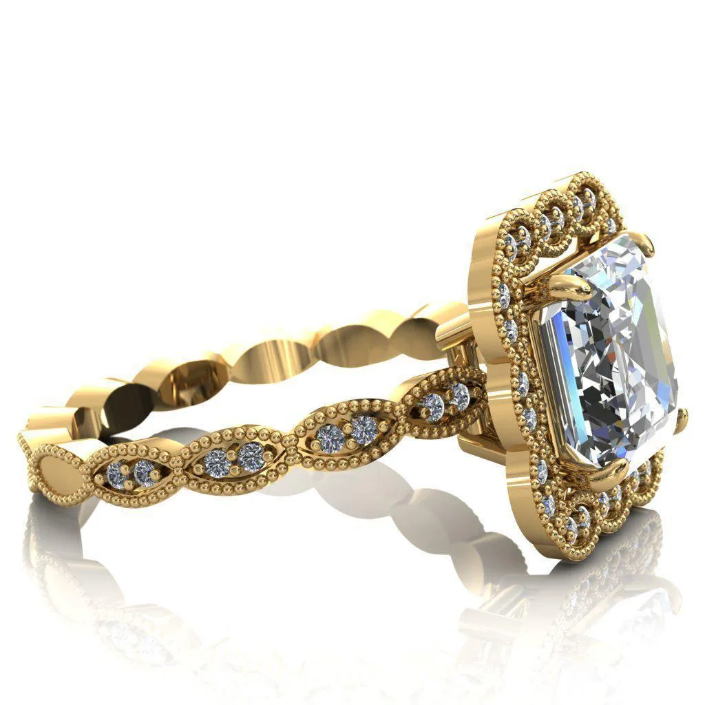 Ingrid Asscher Moissanite Calysta Halo Ring