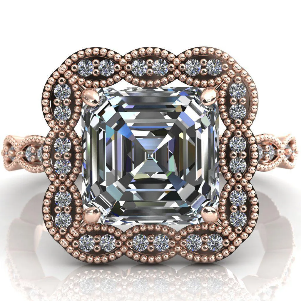 Ingrid Asscher Moissanite Calysta Halo Ring