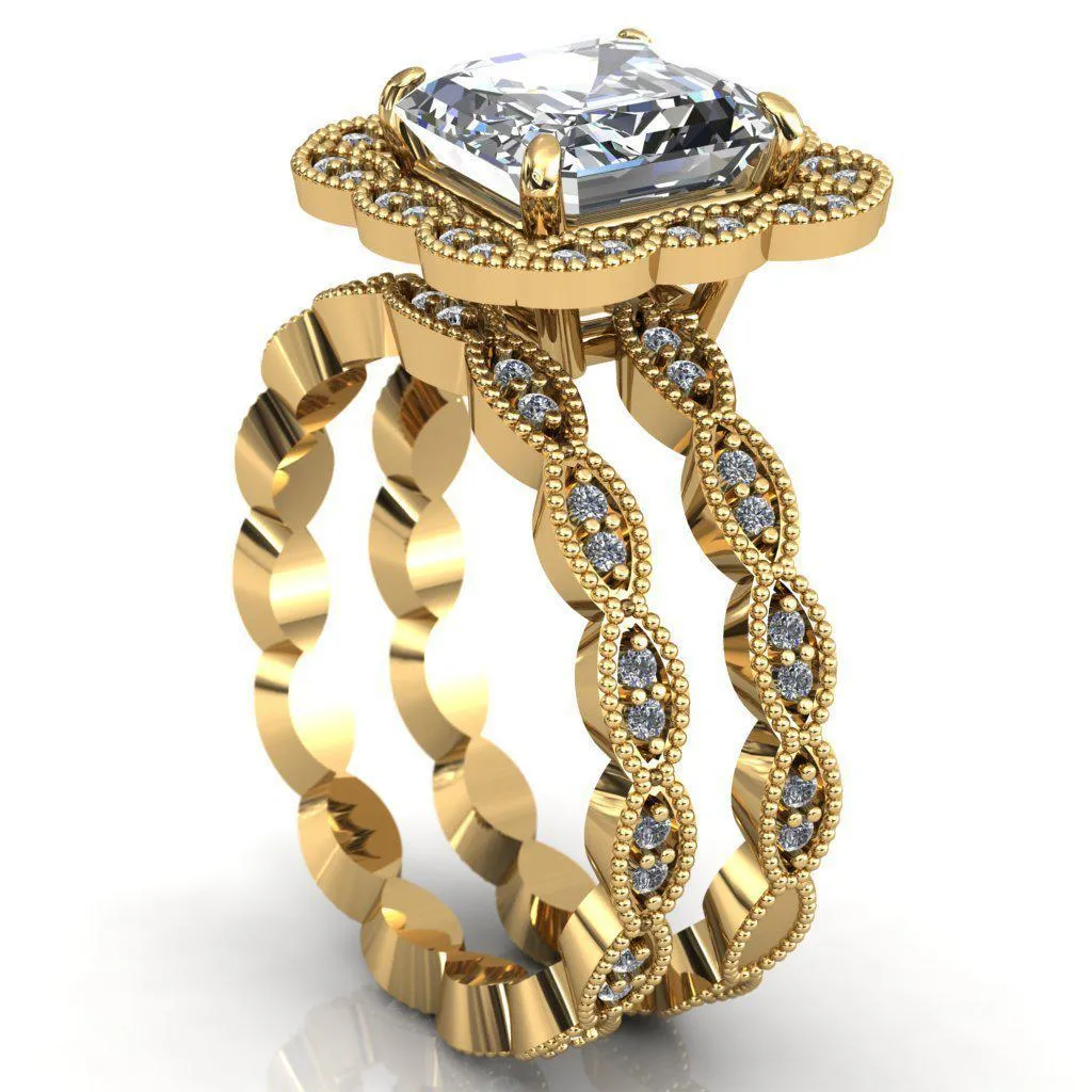 Ingrid Asscher Moissanite Calysta Halo Ring