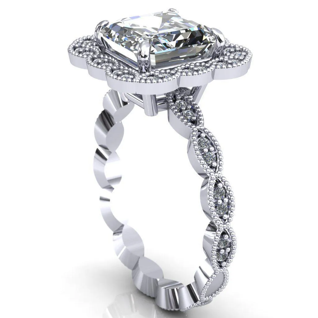 Ingrid Asscher Moissanite Calysta Halo Ring