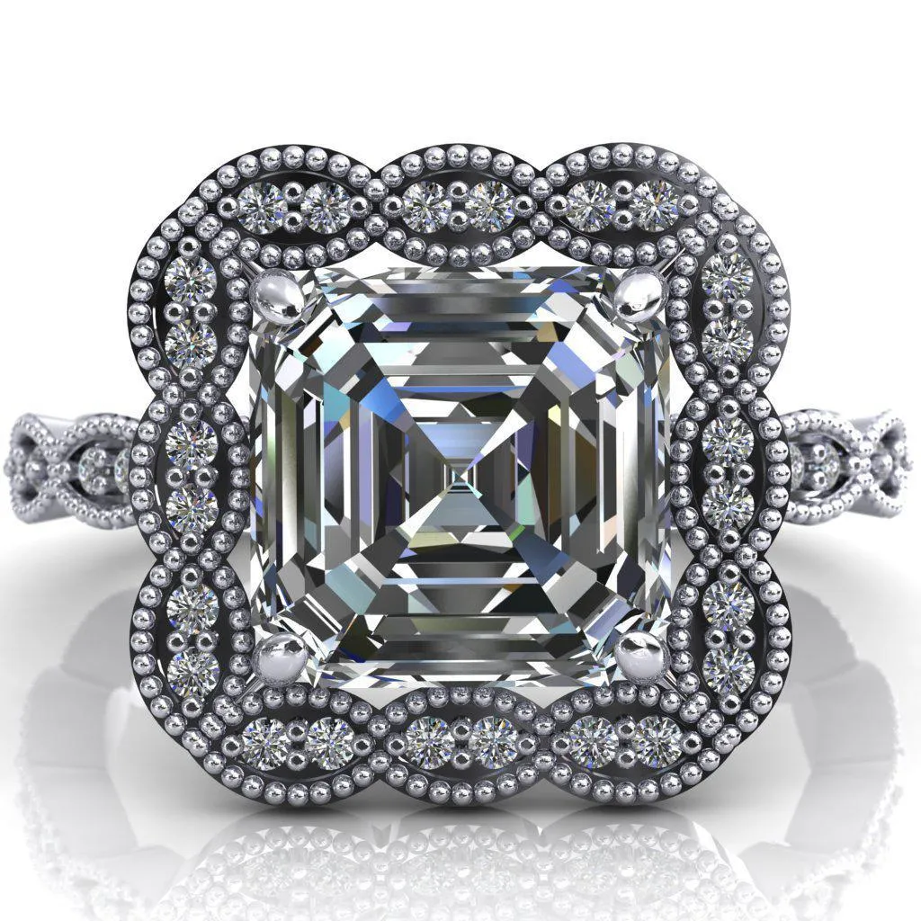 Ingrid Asscher Moissanite Calysta Halo Ring