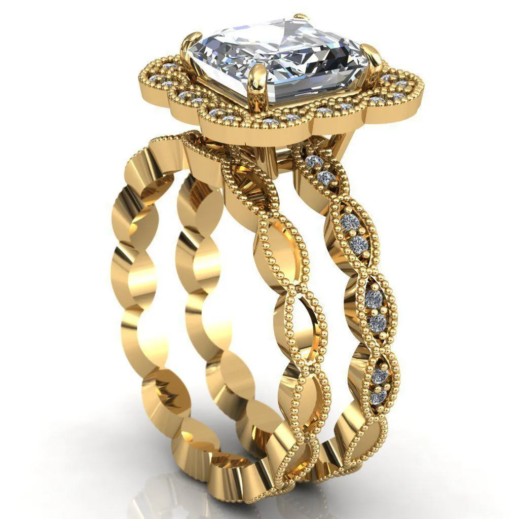 Ingrid Asscher Moissanite Calysta Halo Ring