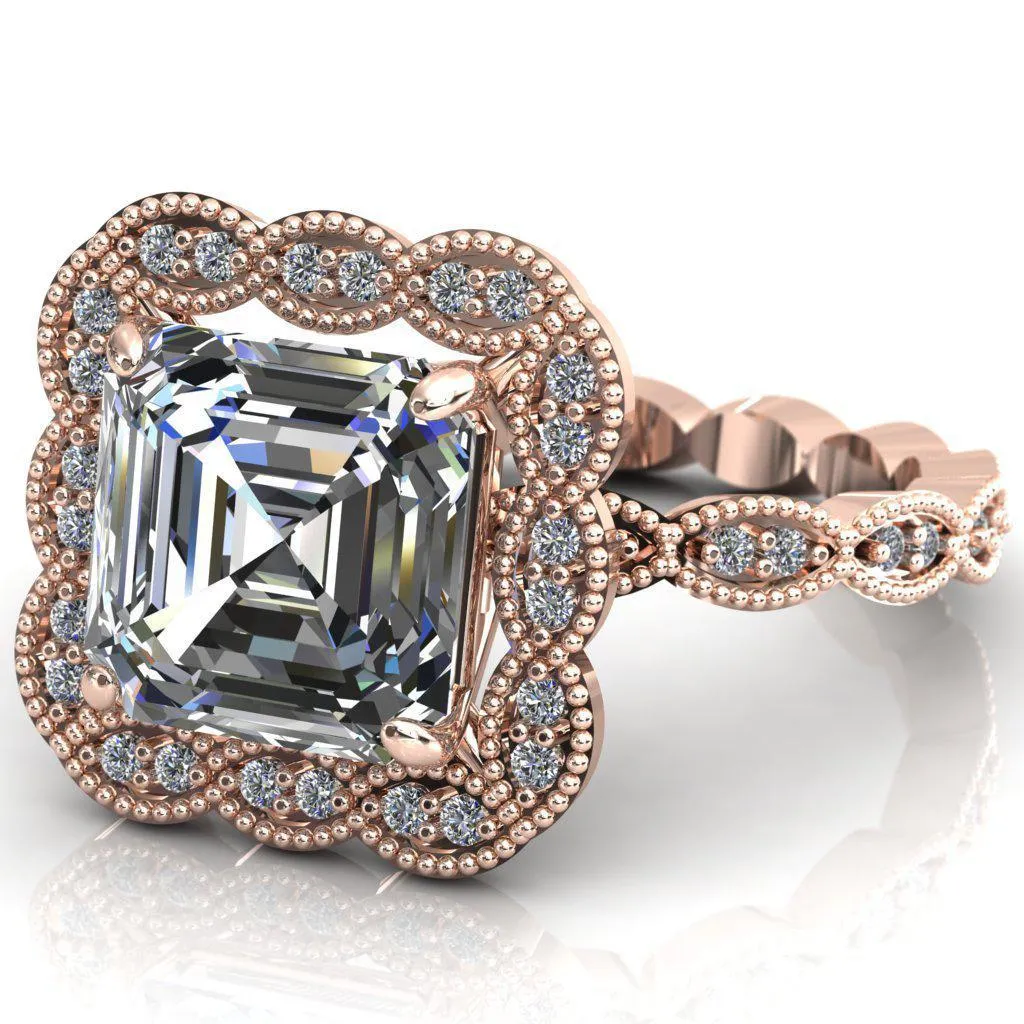 Ingrid Asscher Moissanite Calysta Halo Ring