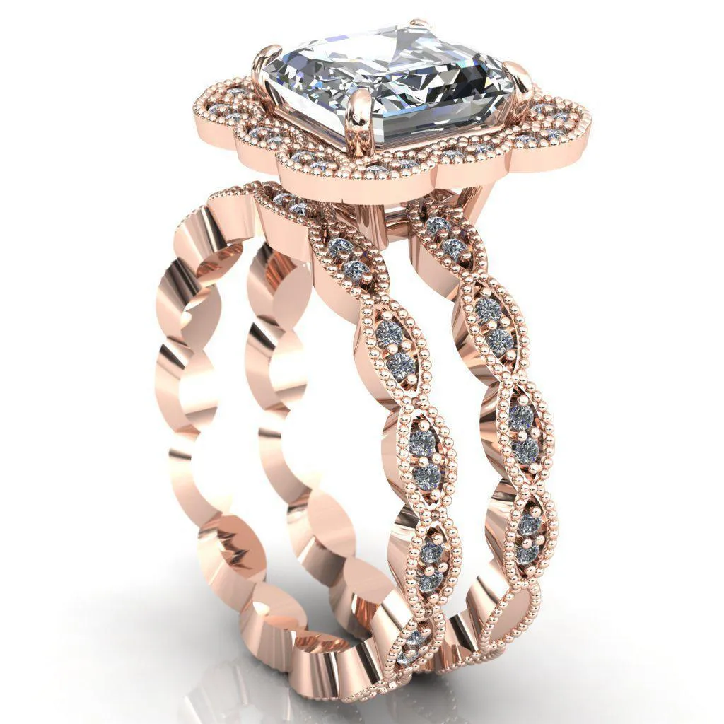 Ingrid Asscher Moissanite Calysta Halo Ring