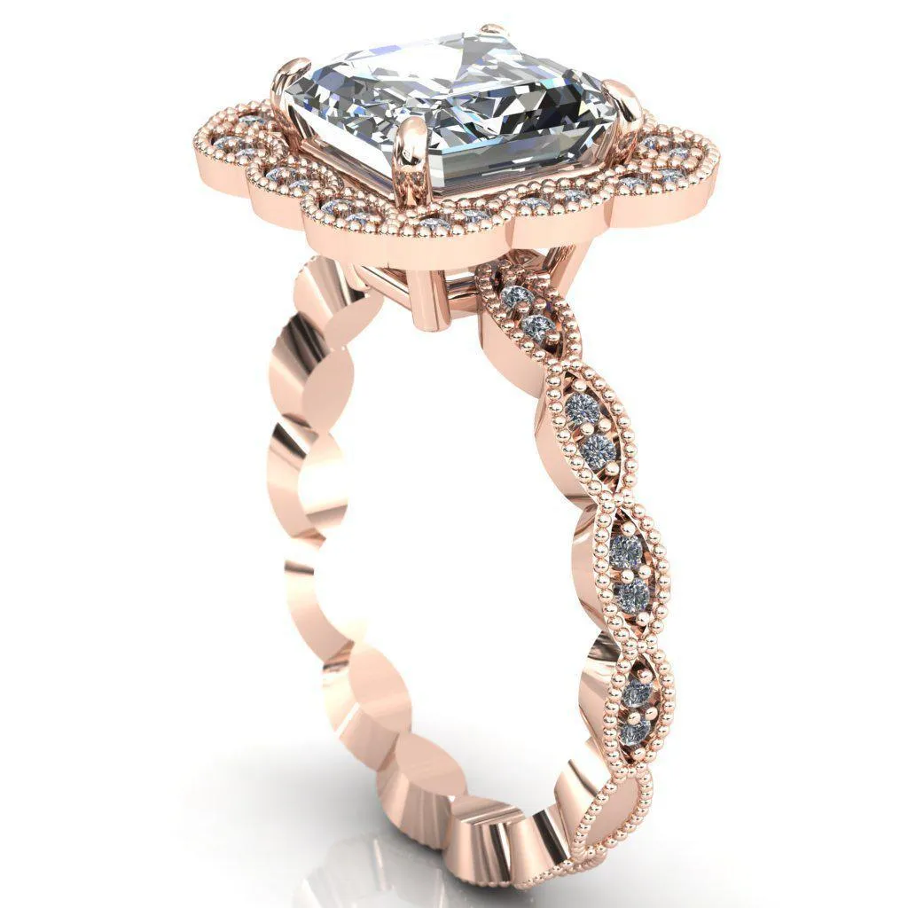 Ingrid Asscher Moissanite Calysta Halo Ring