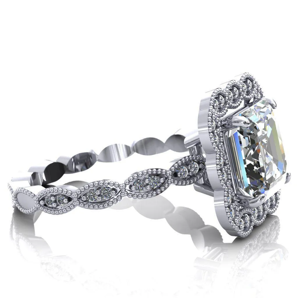 Ingrid Asscher Moissanite Calysta Halo Ring