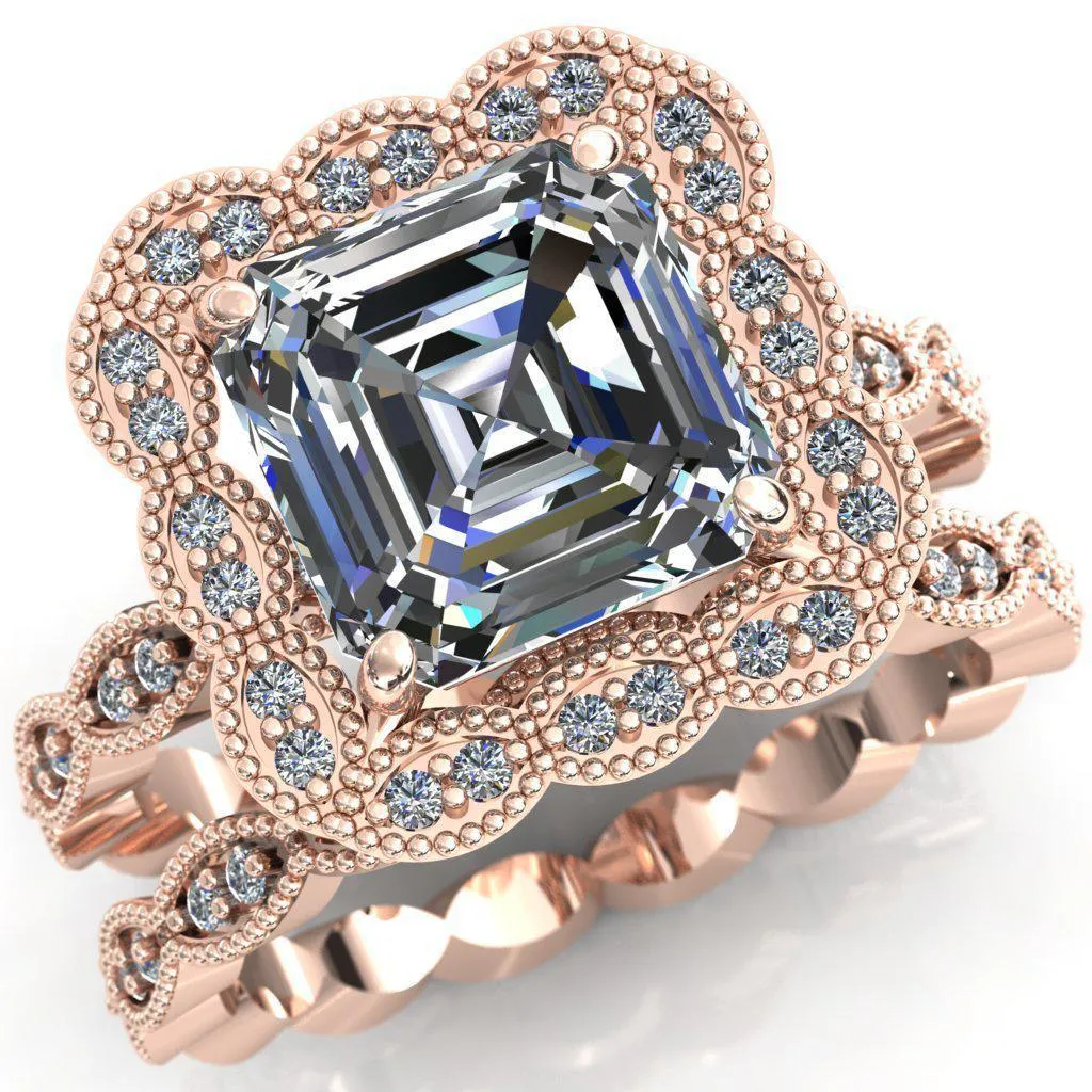 Ingrid Asscher Moissanite Calysta Halo Ring