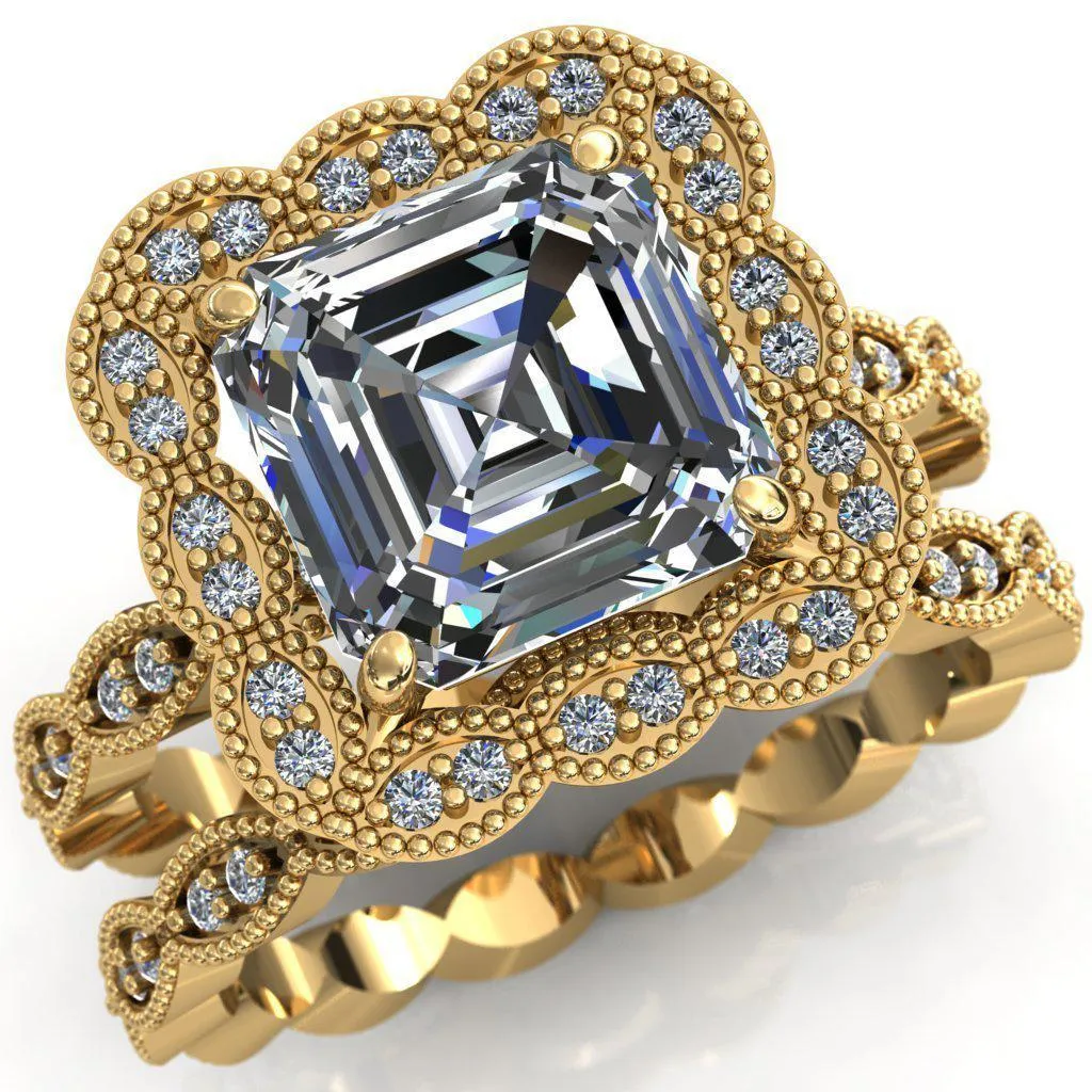 Ingrid Asscher Moissanite Calysta Halo Ring