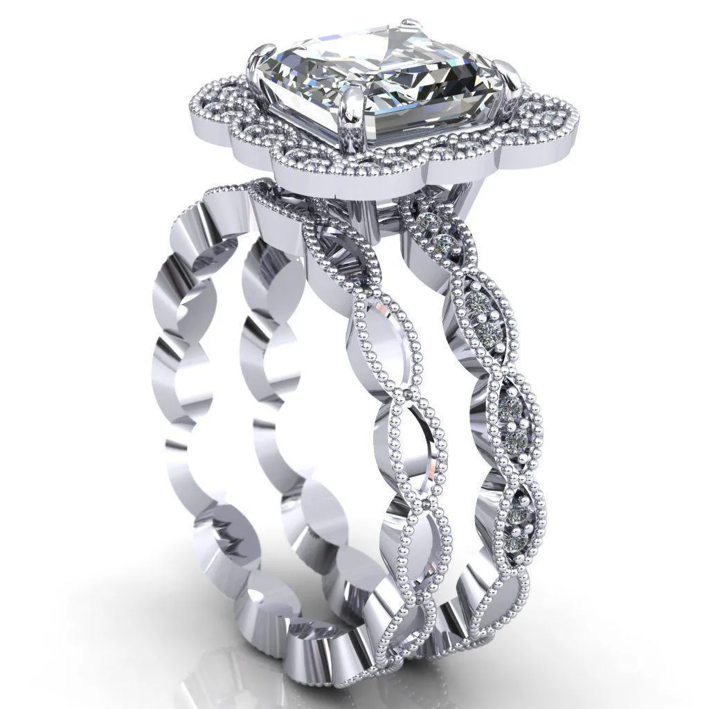 Ingrid Asscher Moissanite Calysta Halo Ring