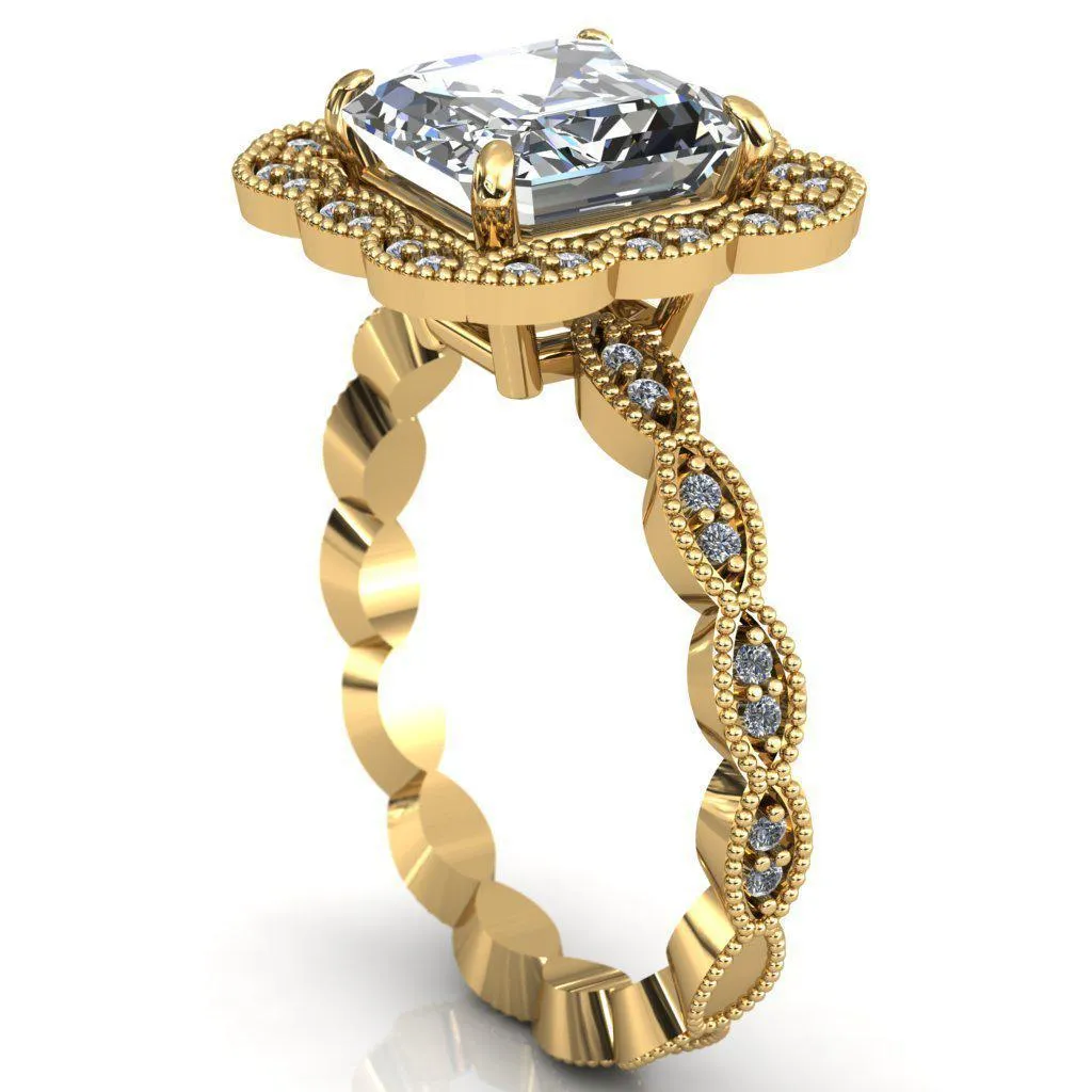Ingrid Asscher Moissanite Calysta Halo Ring