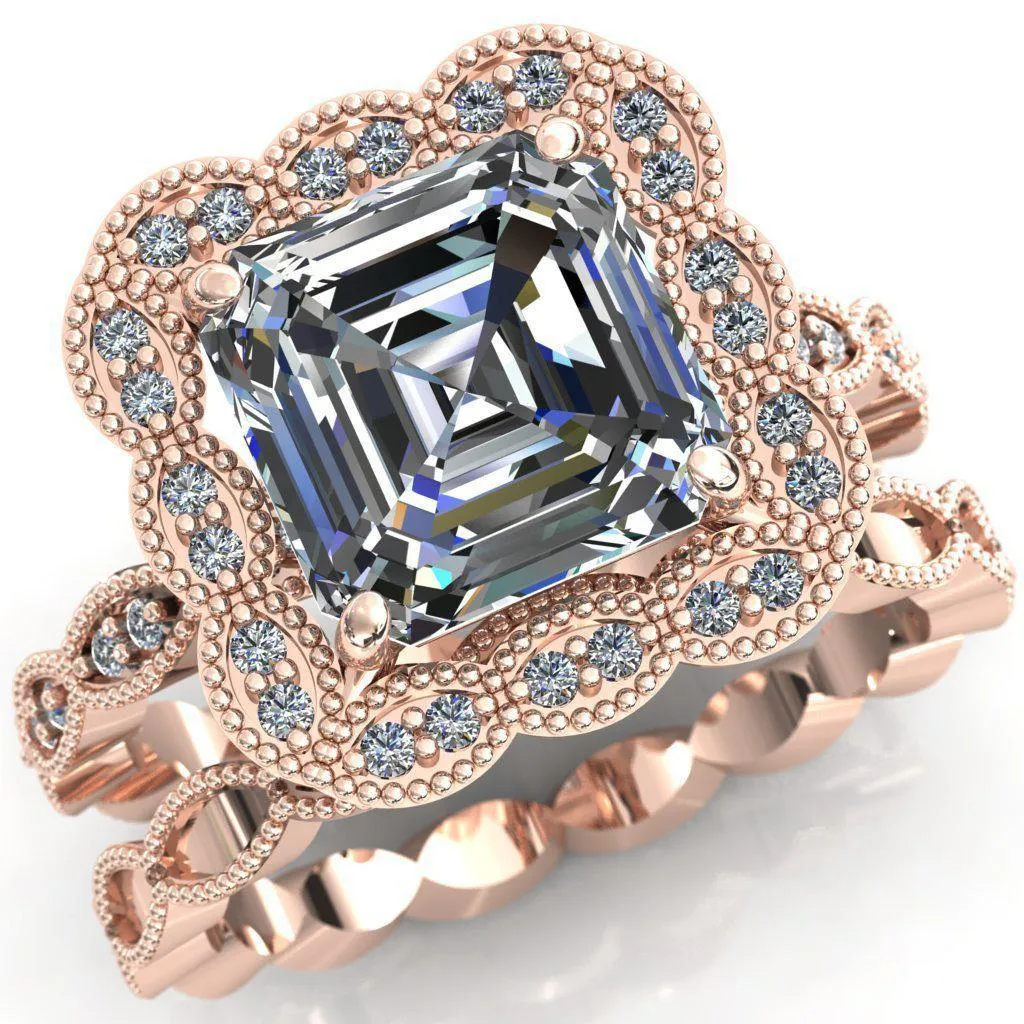 Ingrid Asscher Moissanite Calysta Halo Ring