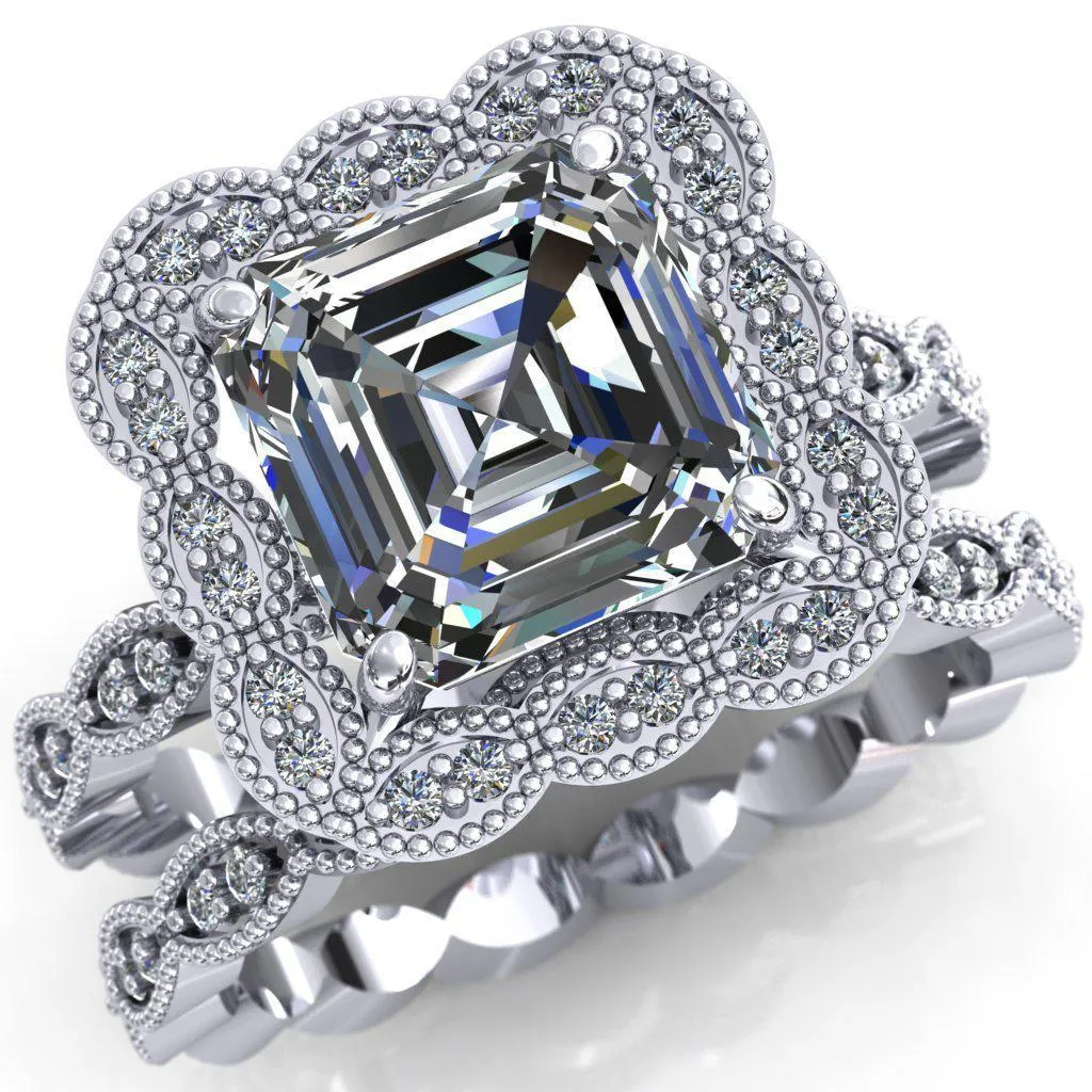 Ingrid Asscher Moissanite Calysta Halo Ring