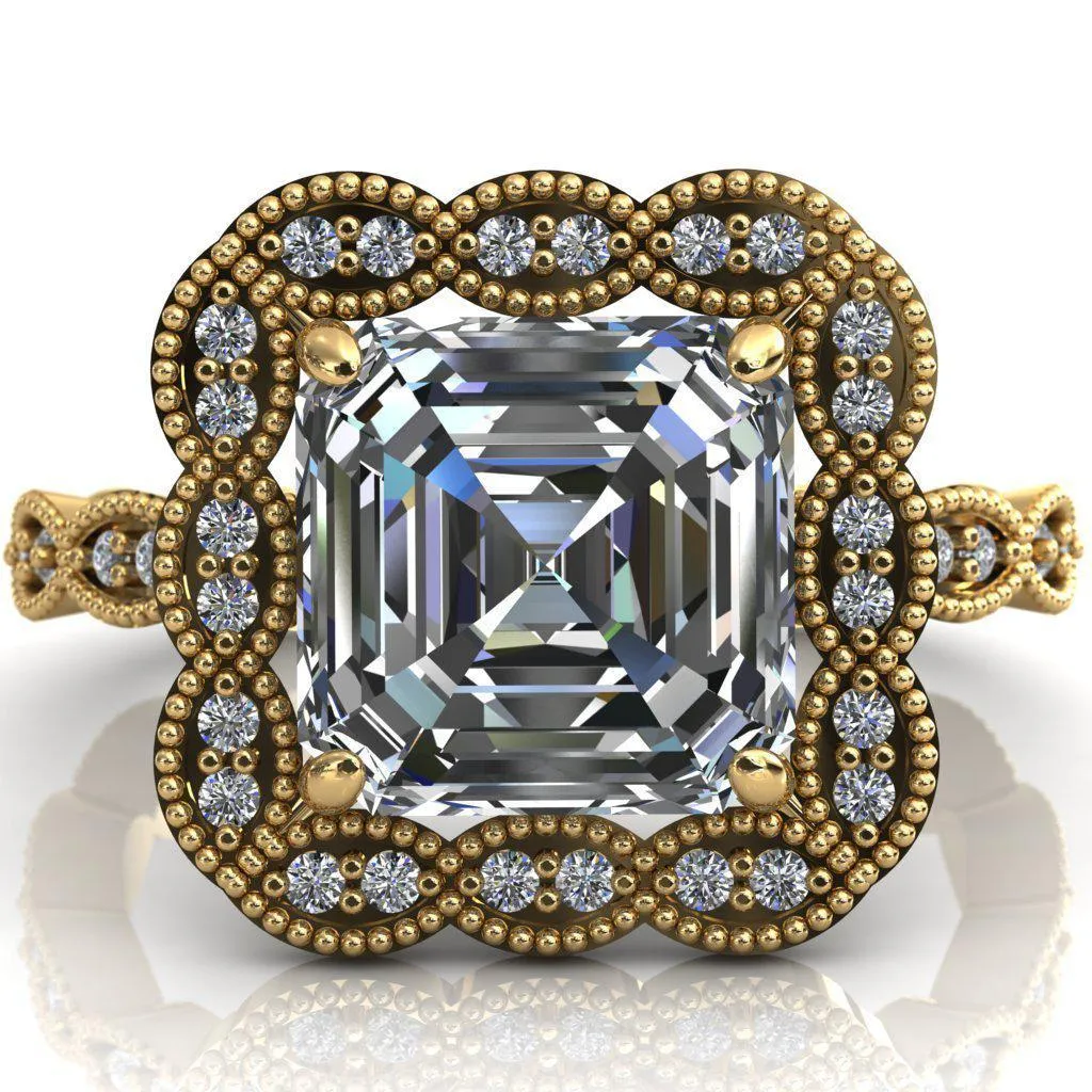 Ingrid Asscher Moissanite Calysta Halo Ring