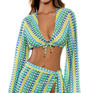 ISLAND BLUES - Bell Sleeve Crop Top