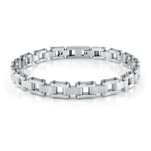 Italgem Stainless Steel (9mm) Bike Link Brushed Bracelet 8.5"
