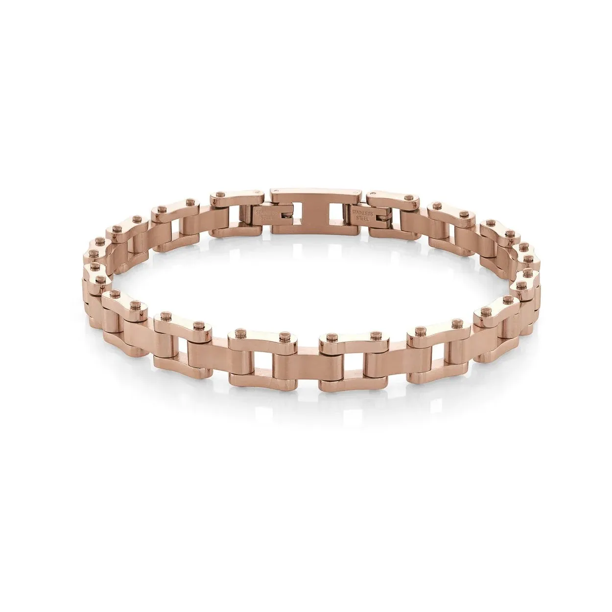 Italgem Stainless Steel (9mm) Bike Link Brushed Bracelet 8.5"