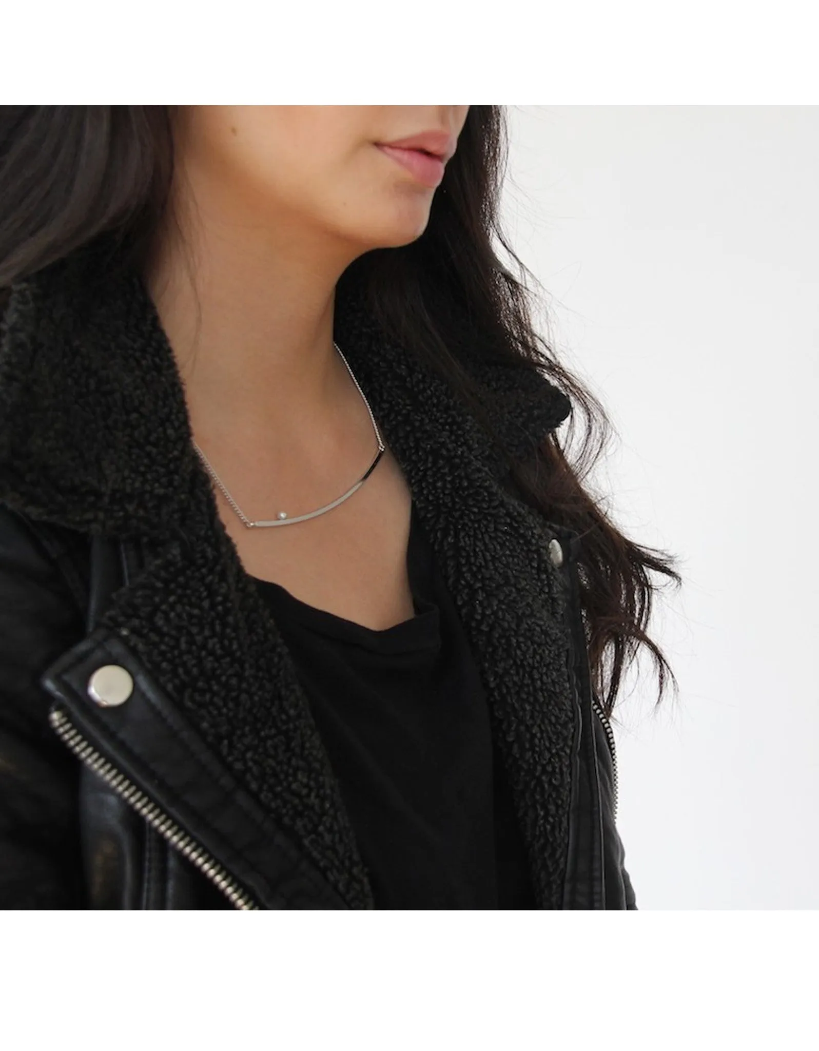 Jenny Bird Maigret Swing Necklace w/Pearl in Silver