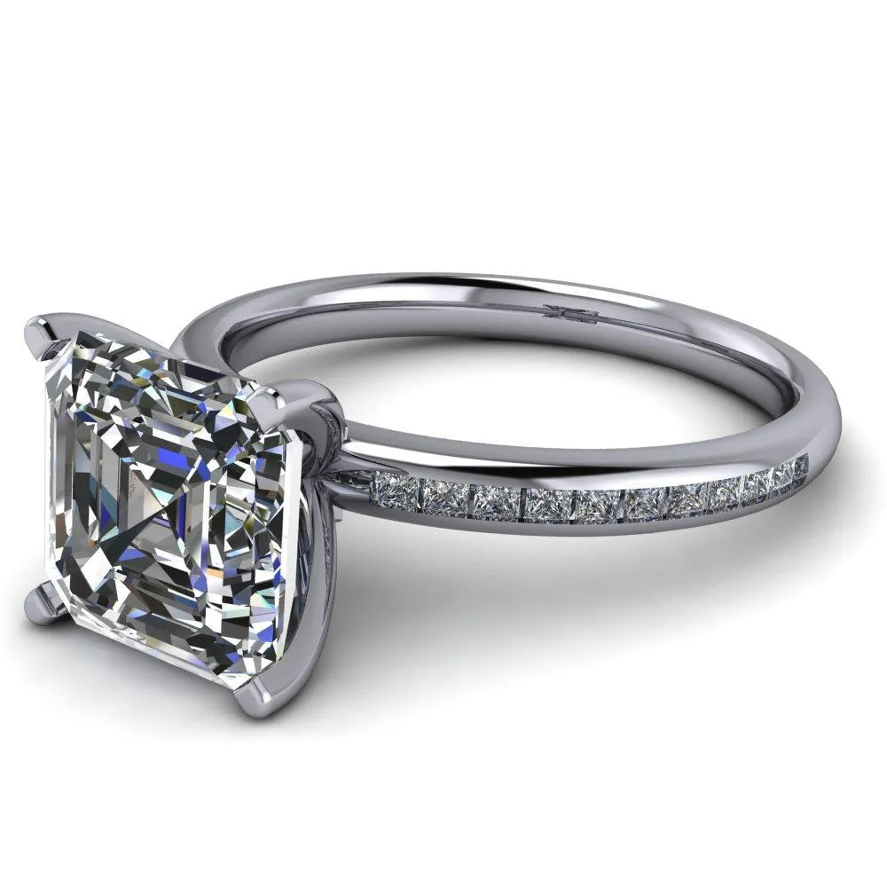Joanna Asscher Moissanite Channel-Set Princess Diamond Ring