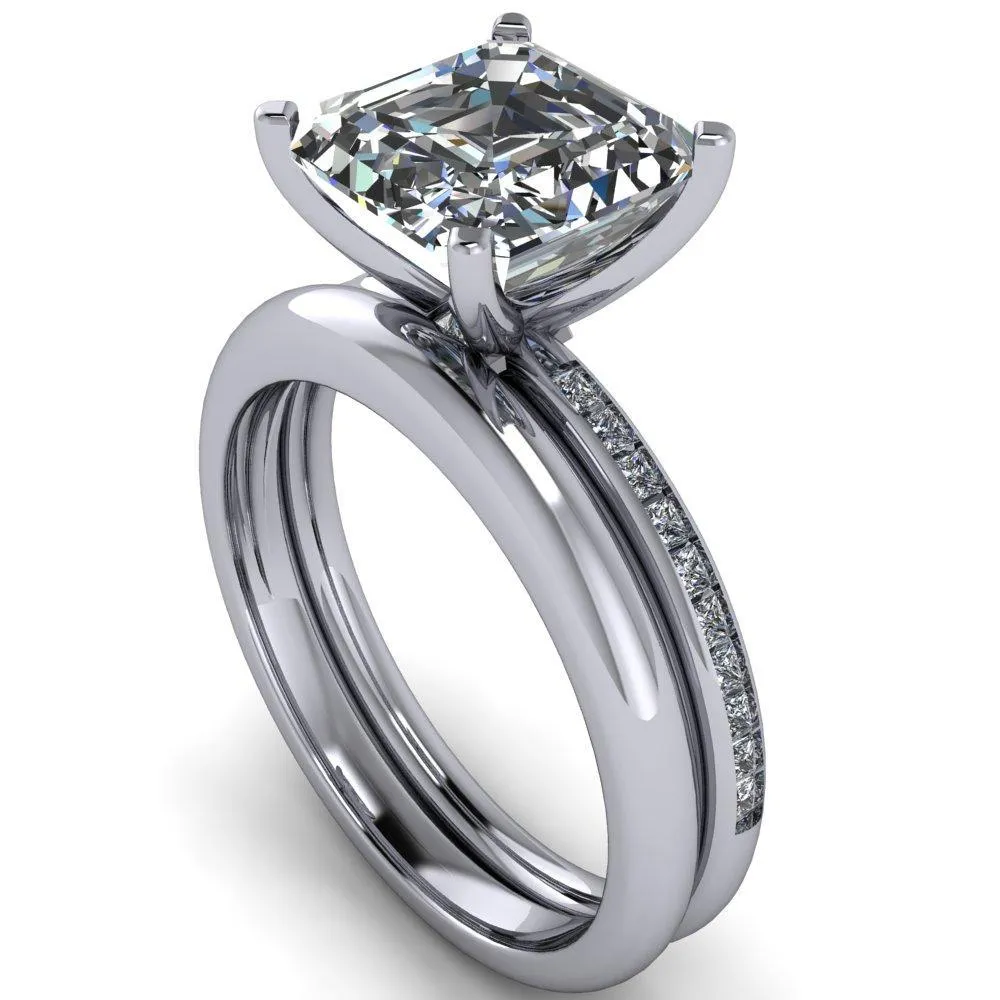 Joanna Asscher Moissanite Channel-Set Princess Diamond Ring