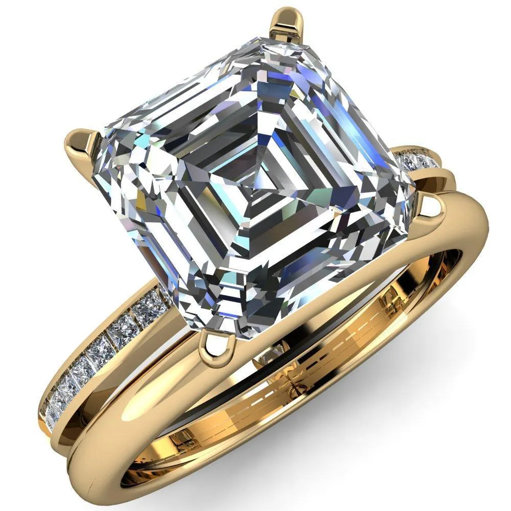 Joanna Asscher Moissanite Channel-Set Princess Diamond Ring
