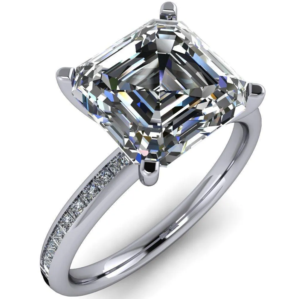 Joanna Asscher Moissanite Channel-Set Princess Diamond Ring