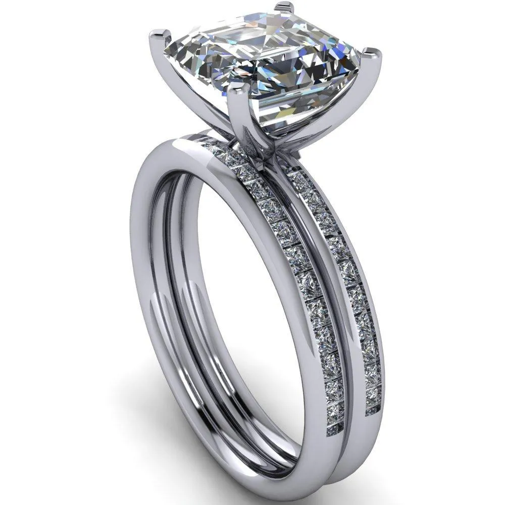Joanna Asscher Moissanite Channel-Set Princess Diamond Ring