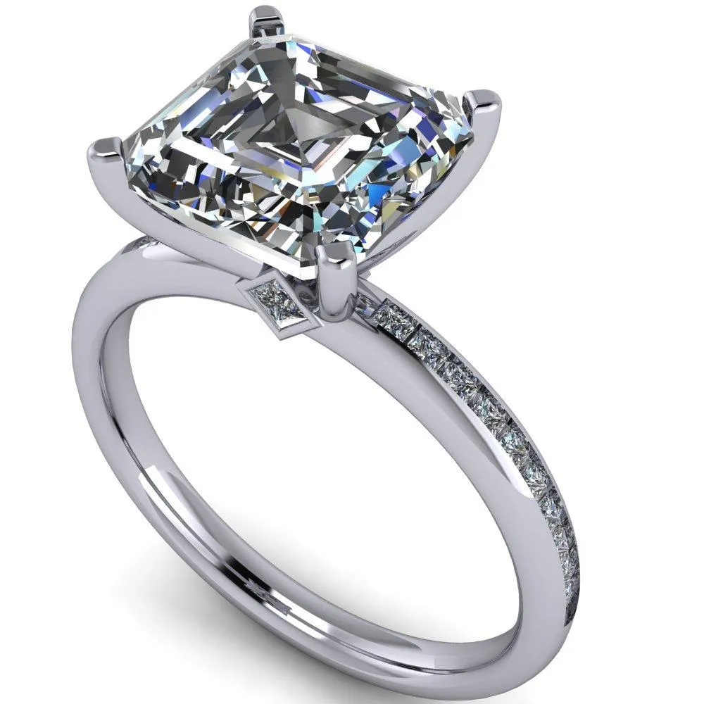 Joanna Asscher Moissanite Channel-Set Princess Diamond Ring