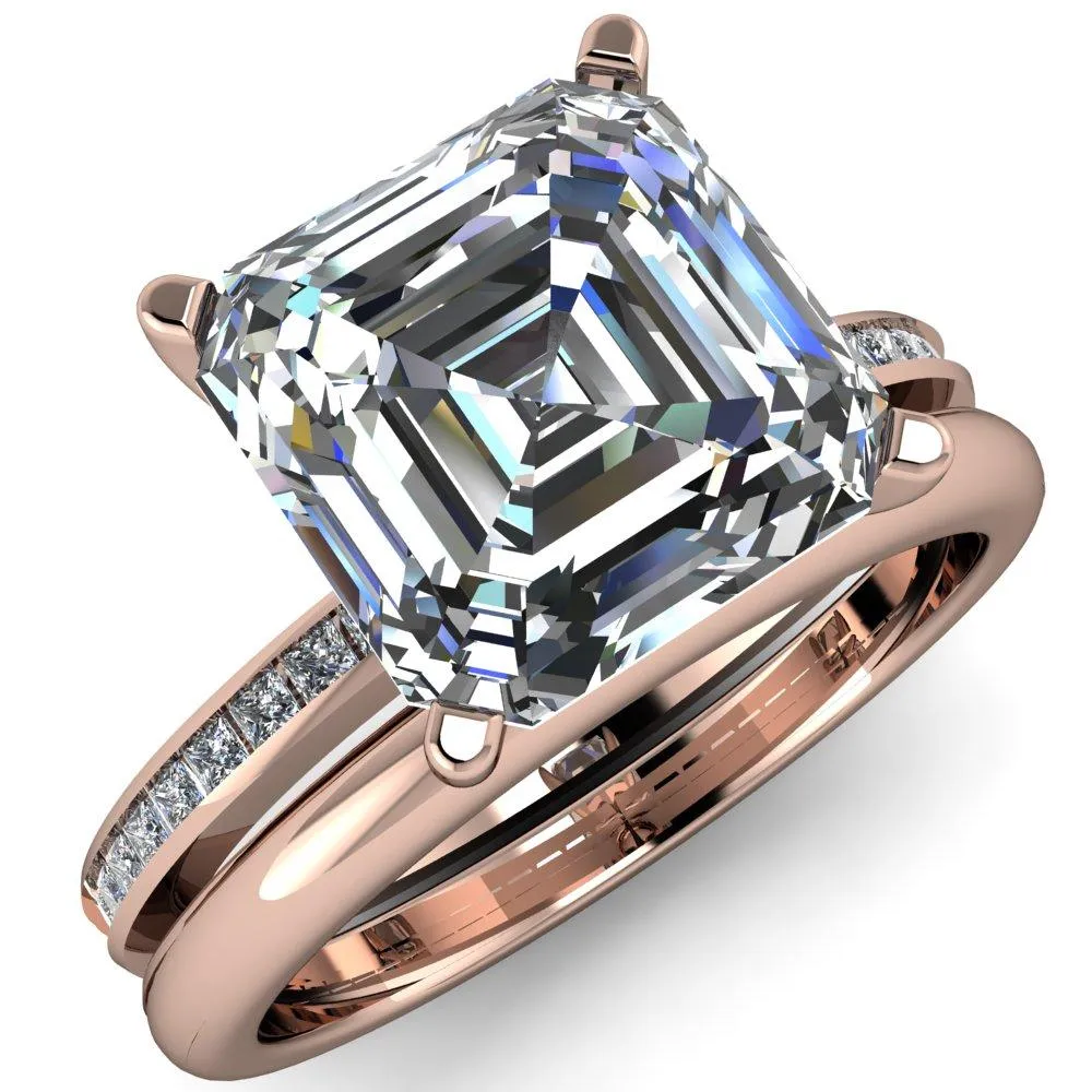 Joanna Asscher Moissanite Channel-Set Princess Diamond Ring