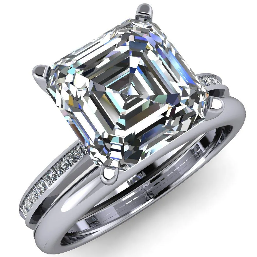 Joanna Asscher Moissanite Channel-Set Princess Diamond Ring