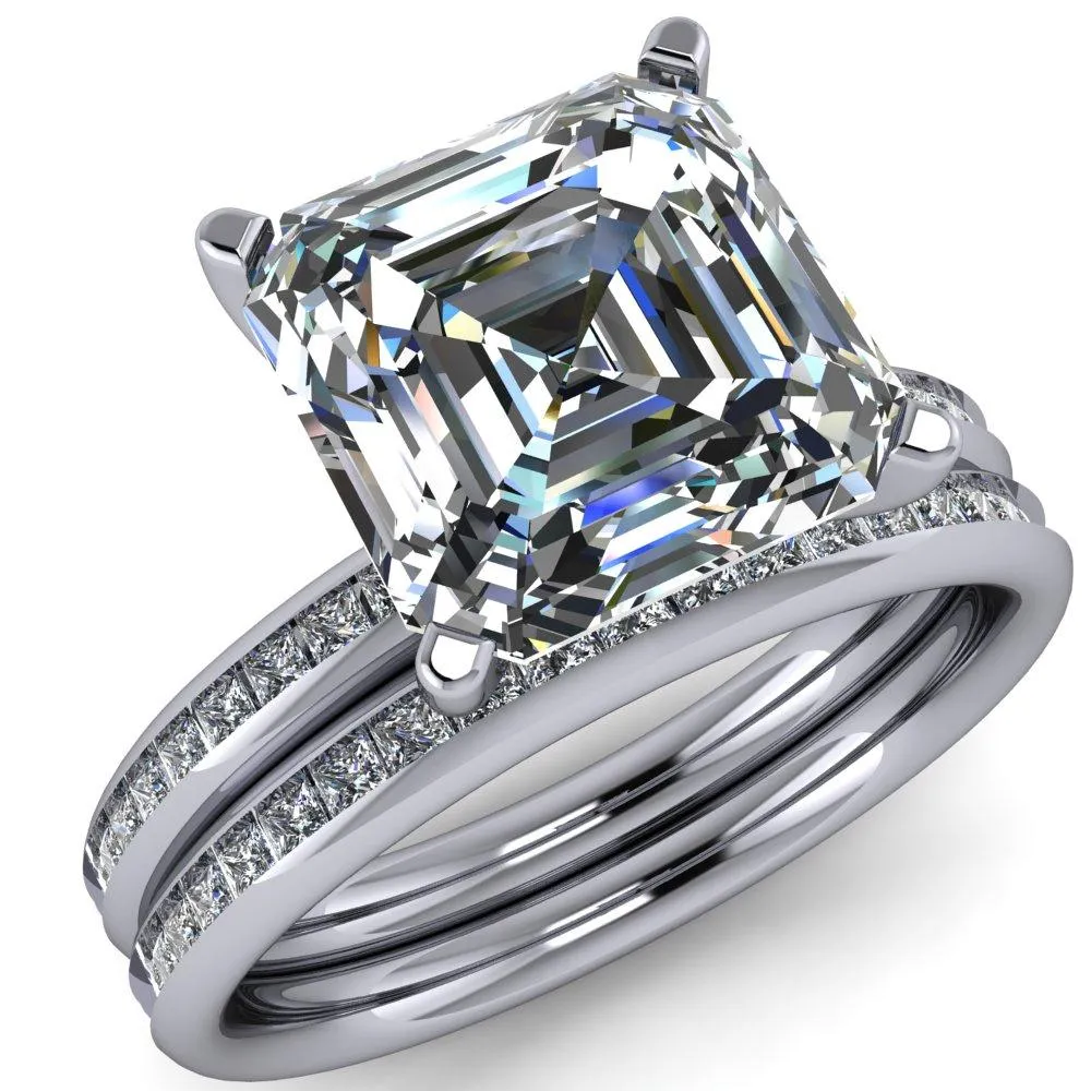 Joanna Asscher Moissanite Channel-Set Princess Diamond Ring