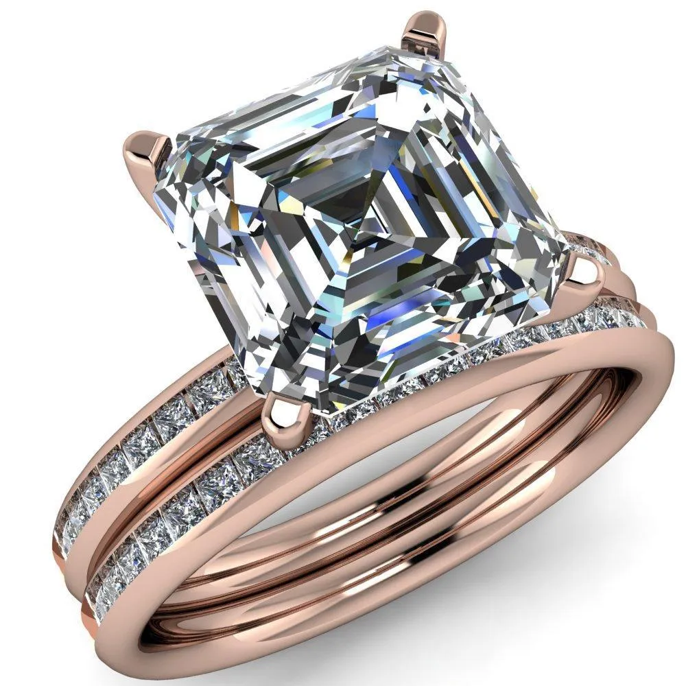 Joanna Asscher Moissanite Channel-Set Princess Diamond Ring