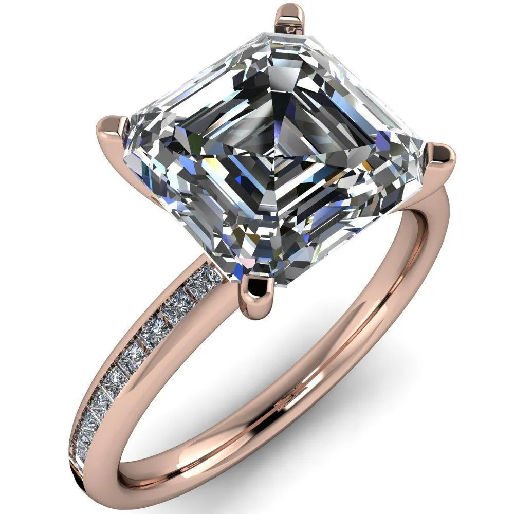 Joanna Asscher Moissanite Channel-Set Princess Diamond Ring