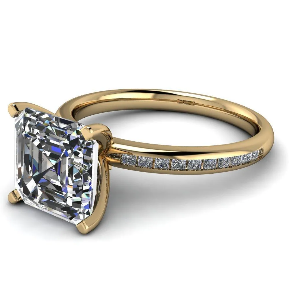 Joanna Asscher Moissanite Channel-Set Princess Diamond Ring