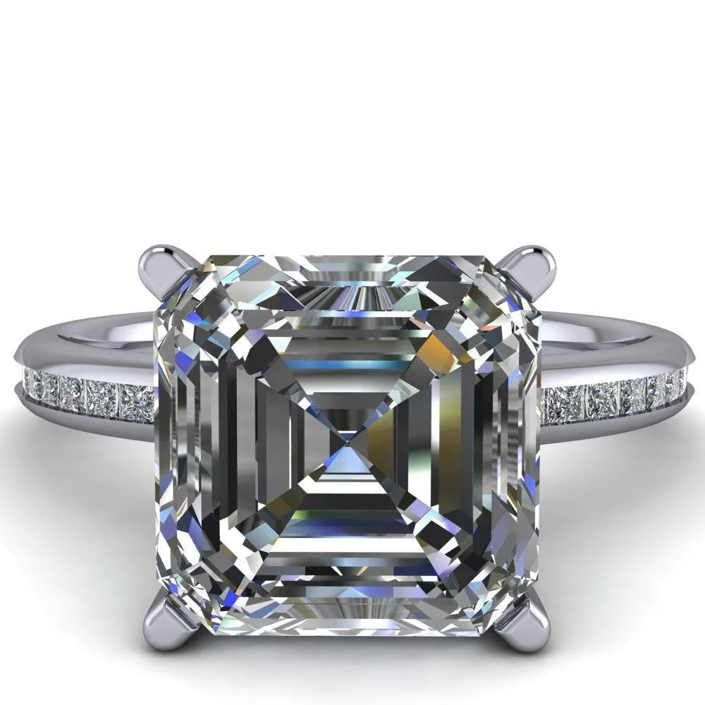 Joanna Asscher Moissanite Channel-Set Princess Diamond Ring