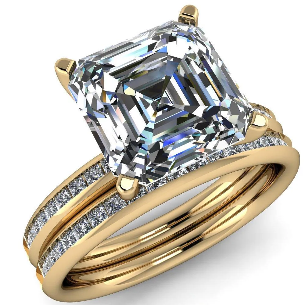 Joanna Asscher Moissanite Channel-Set Princess Diamond Ring