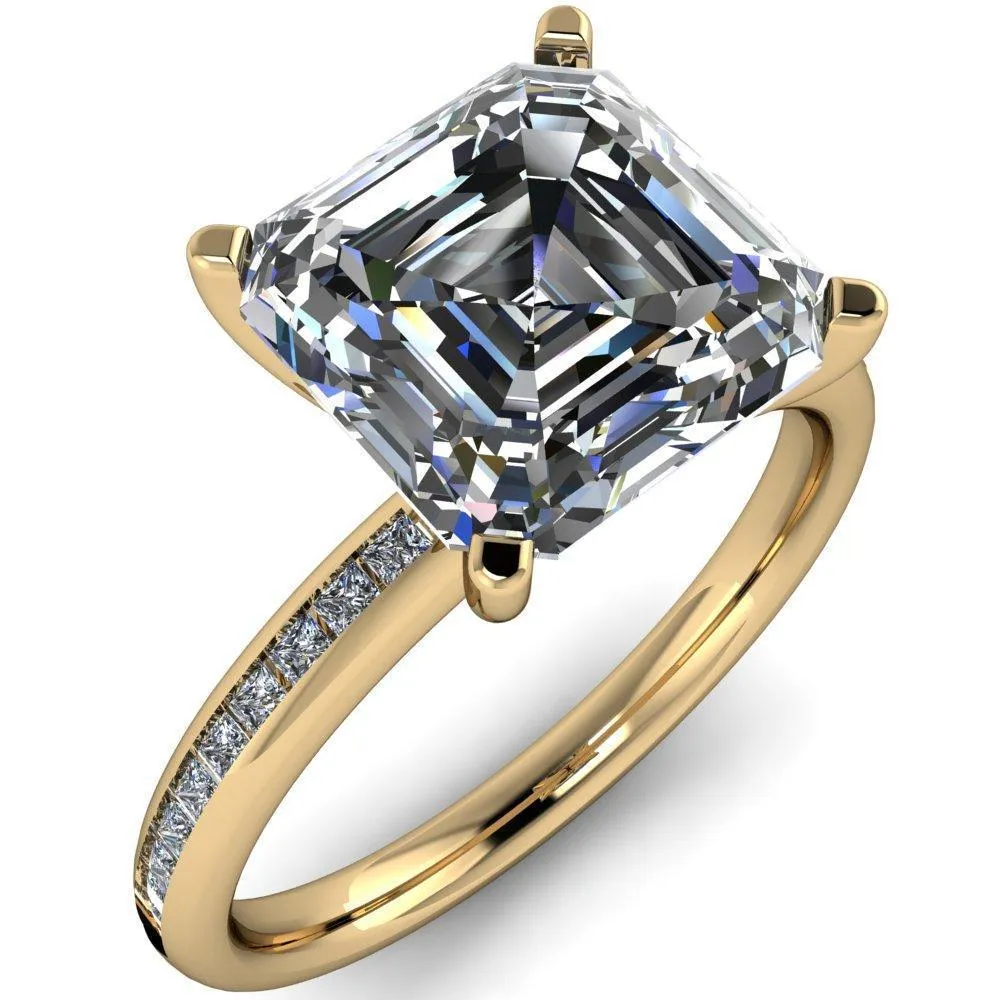 Joanna Asscher Moissanite Channel-Set Princess Diamond Ring