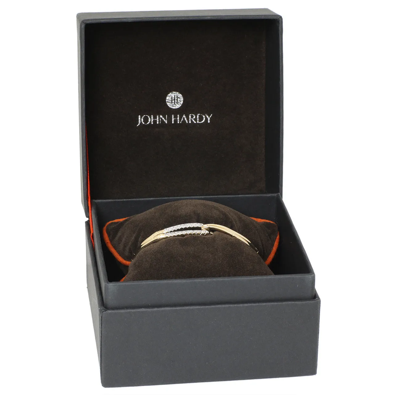 John Hardy 18K Diamond Bamboo Flex Hook Bracelet