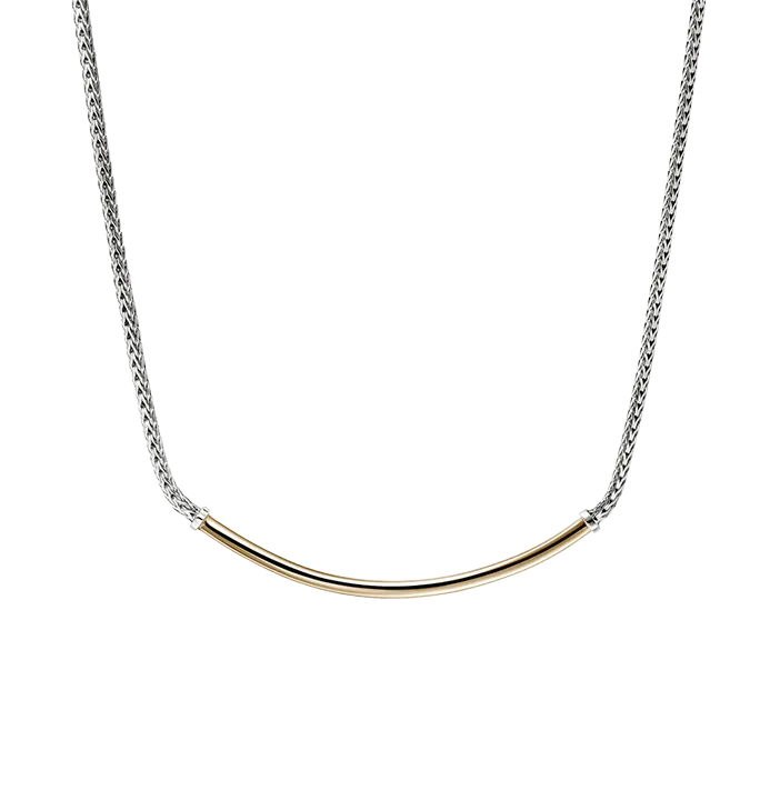 John Hardy Essentials Mixed Metals Smiley Bar Necklace