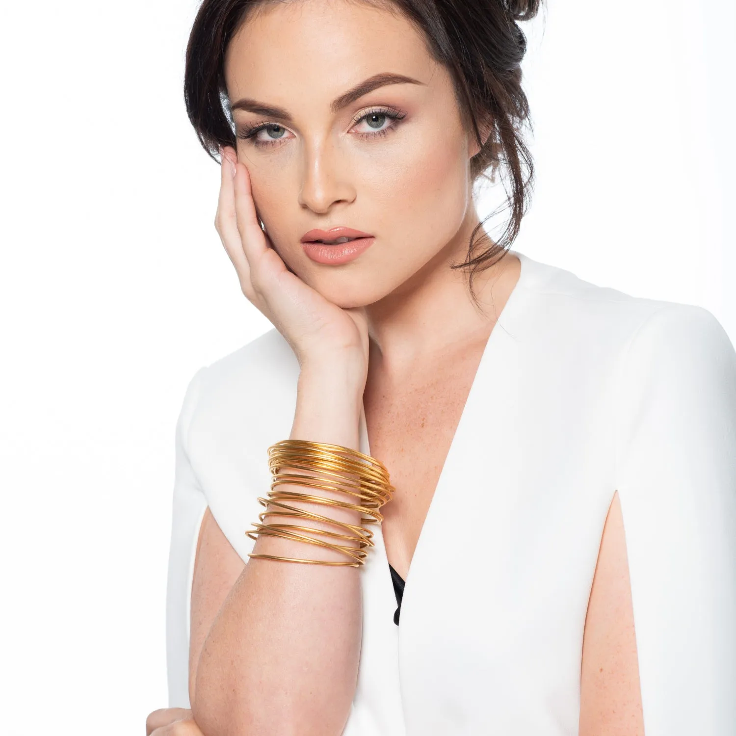 Julianna - Modern wire coil cuff bracelet