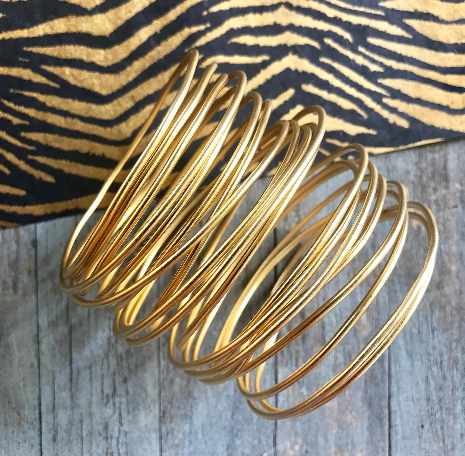 Julianna - Modern wire coil cuff bracelet