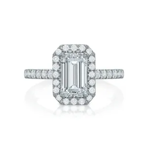 Kate Emerald Cut Diamond Halo