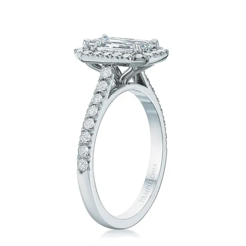 Kate Emerald Cut Diamond Halo