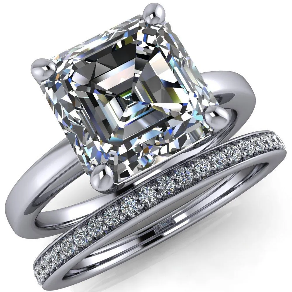 Keegan Asscher Moissanite 4 Prong Engagement Ring
