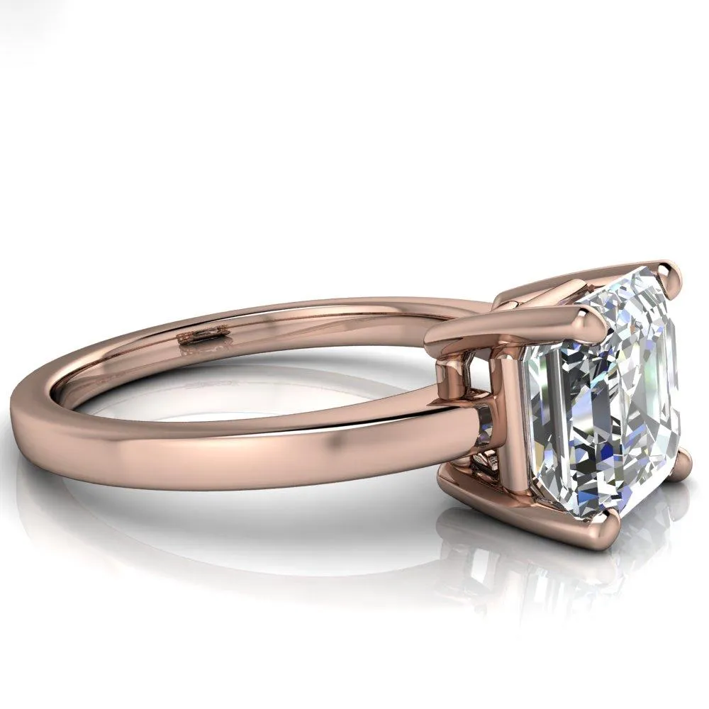 Keegan Asscher Moissanite 4 Prong Engagement Ring