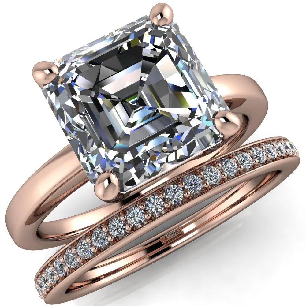 Keegan Asscher Moissanite 4 Prong Engagement Ring