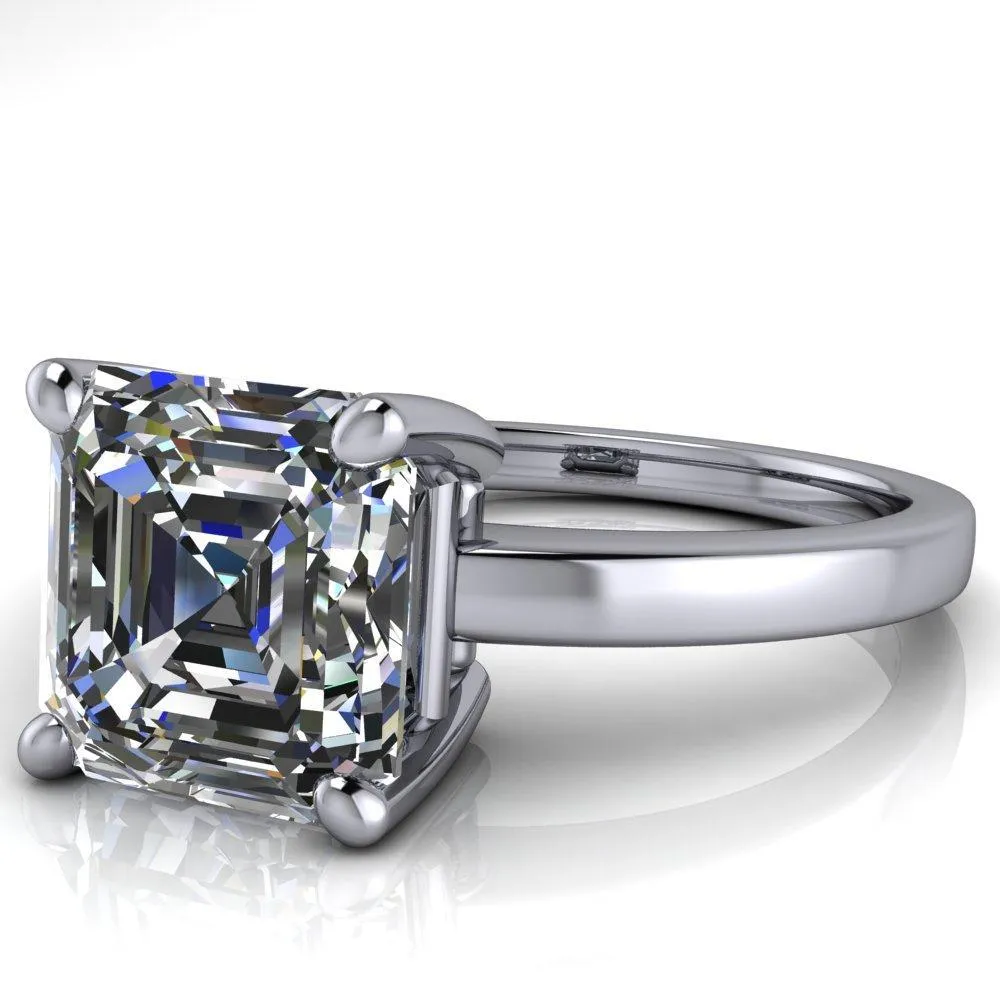 Keegan Asscher Moissanite 4 Prong Engagement Ring