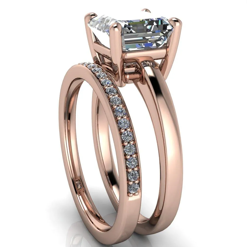 Keegan Asscher Moissanite 4 Prong Engagement Ring