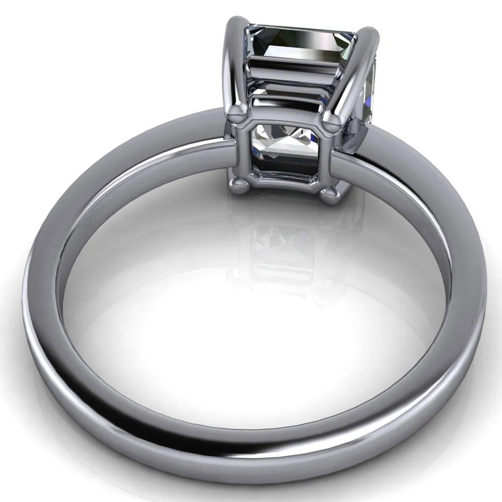 Keegan Asscher Moissanite 4 Prong Engagement Ring