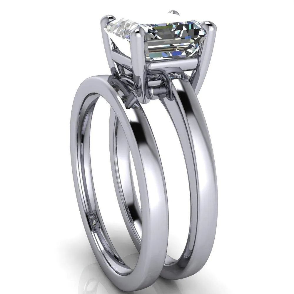 Keegan Asscher Moissanite 4 Prong Engagement Ring